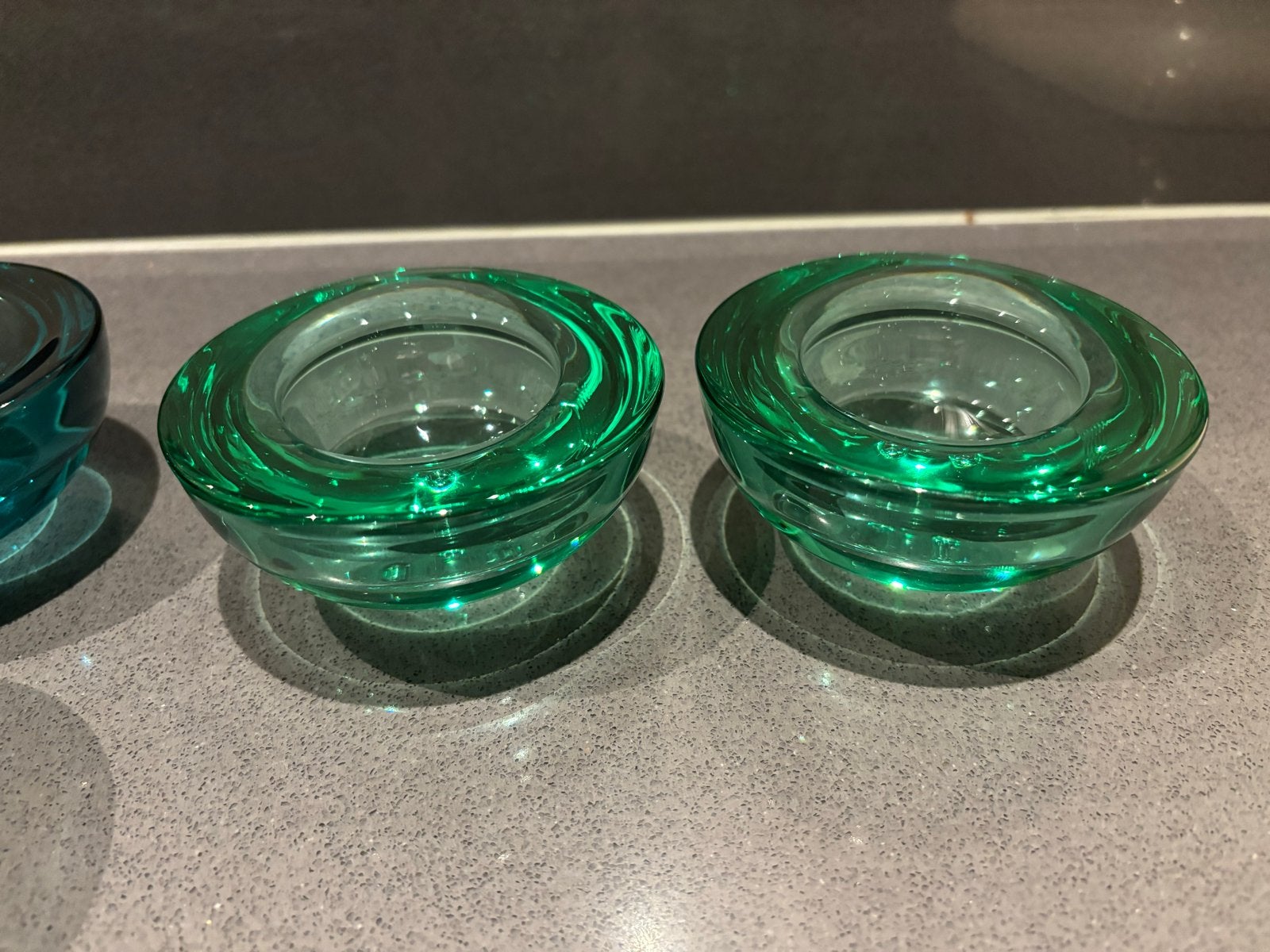 2x Iittala ballo Groene Waxinelichthouders, Waxinelichthouder, Ophalen of Verzenden, Groen, Iittala