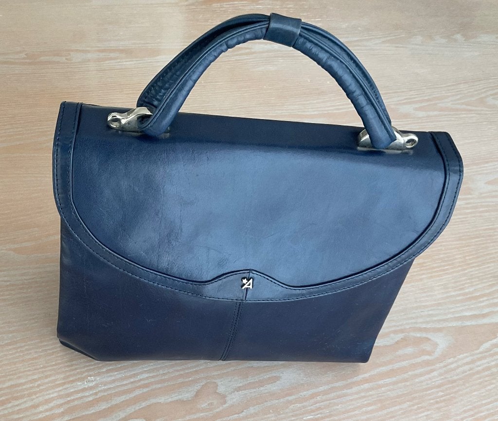 Blauwe Assima dames handtas, Ophalen of Verzenden, Zo goed als nieuw, Blauw, Handtas