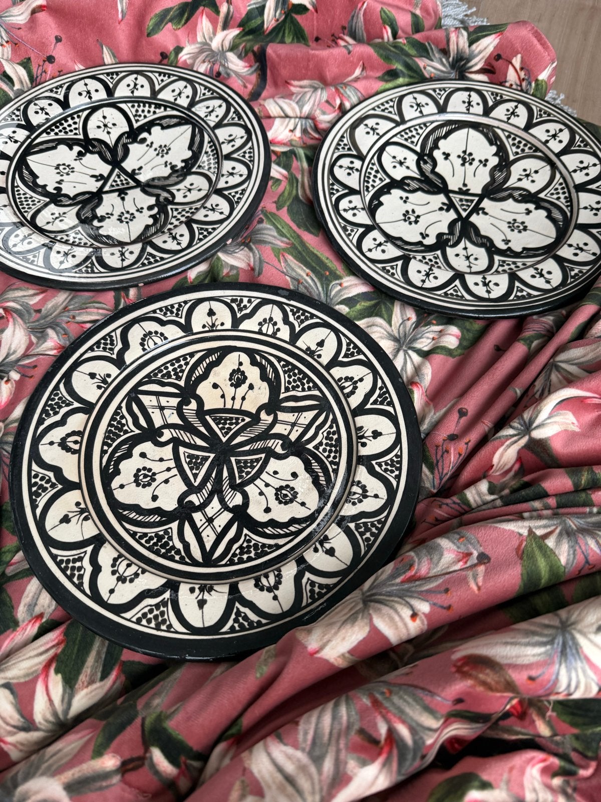 Set van 4 Marokkaanse handgemaakte decoratieve borden, Ophalen of Verzenden