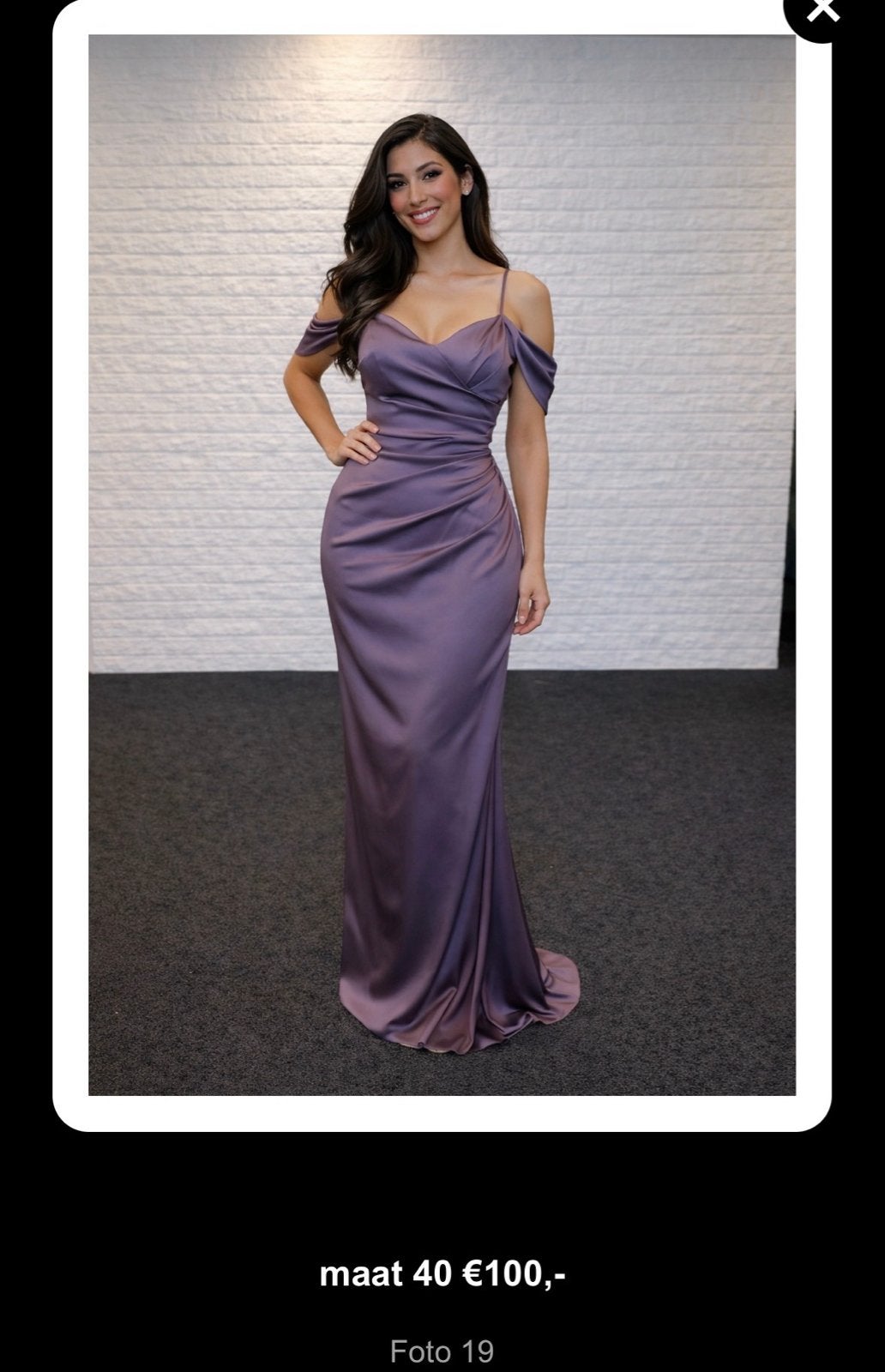 Elegante paarse avondjurk, maat 40, Paars, Nieuw, Onder de knie, Ophalen