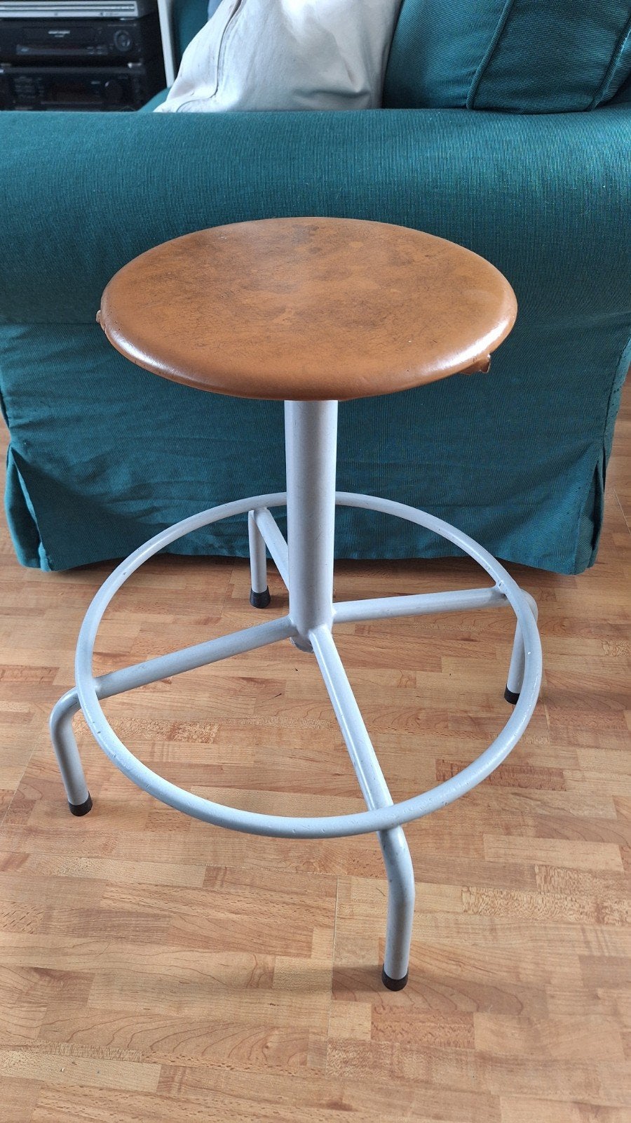 Vintage kruk met verstelbare hoogte, Ophalen, In hoogte verstelbaar, Gebruikt, Overige materialen