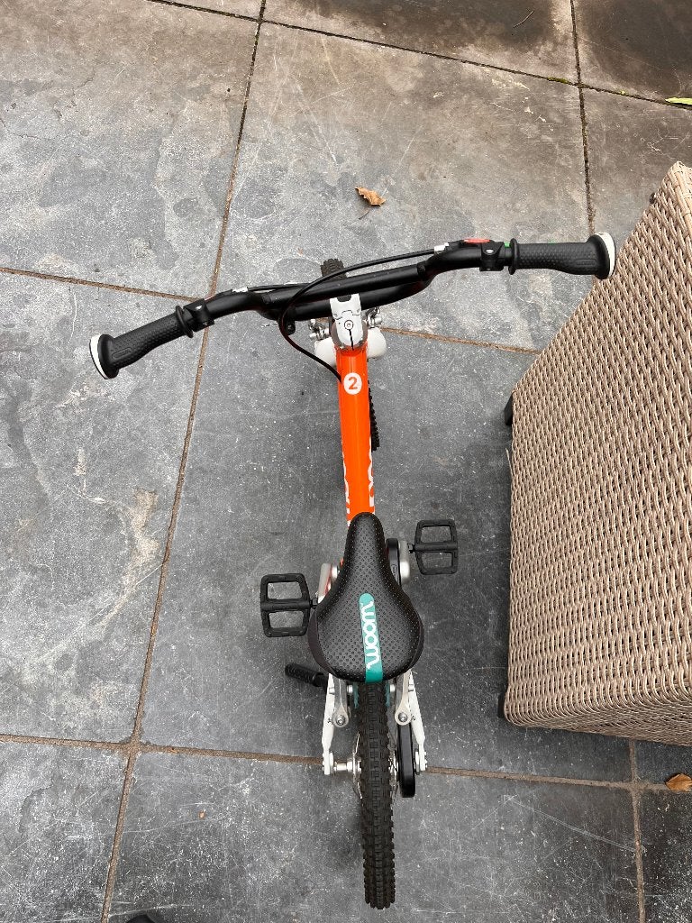 Woom 2 kinderfiets 14 inch oranje (2025) met standaard, Ophalen, Zo goed als nieuw, Minder dan 16 inch, Woom
