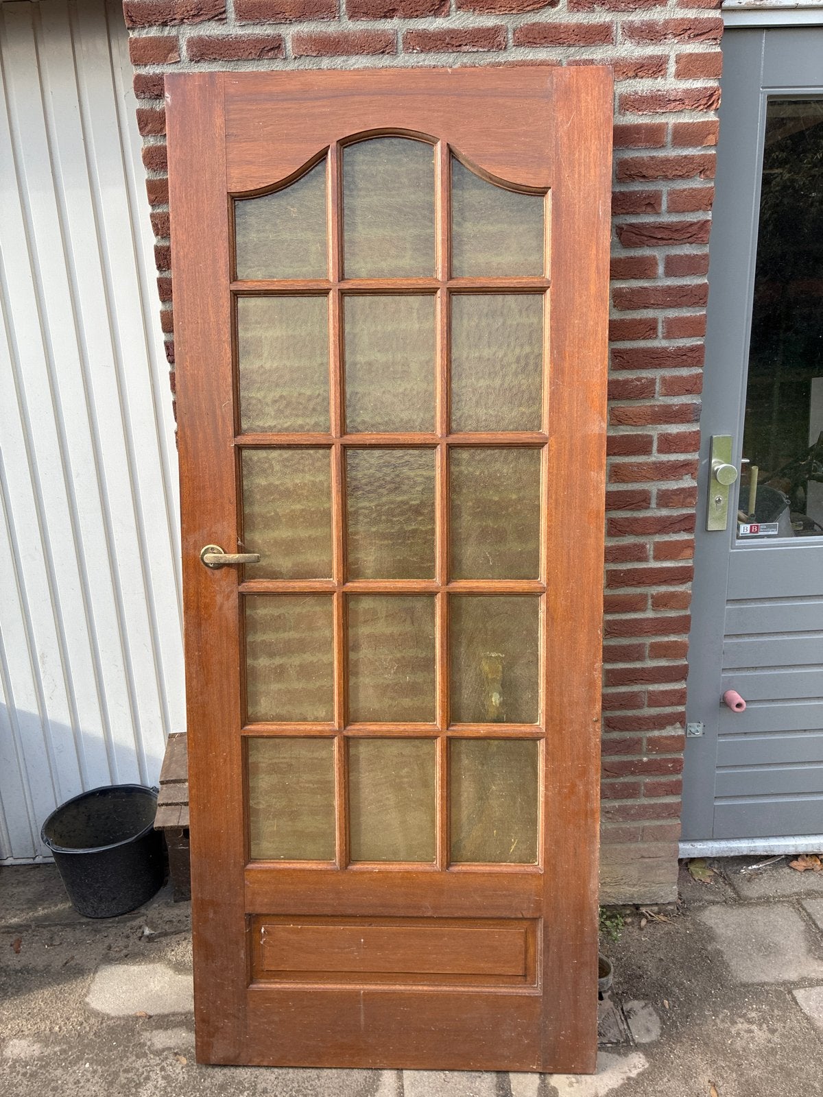 Houten binnendeur met glas, 200x83 cm, Gebruikt, 80 tot 100 cm, Binnendeur, Ophalen of Verzenden