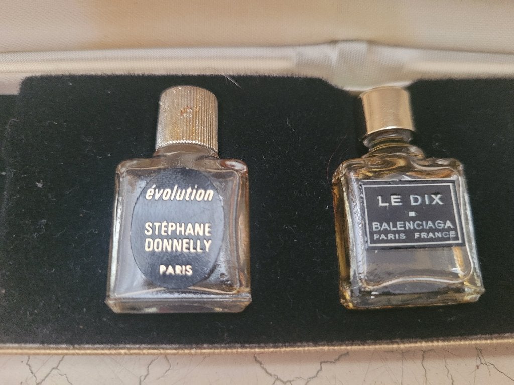Vintage  miniatuur parfum in bewaar doos, Heikant 21 Kaatsheuvel, Miniatuur, Belle Vieille Brocante, Zo goed als nieuw