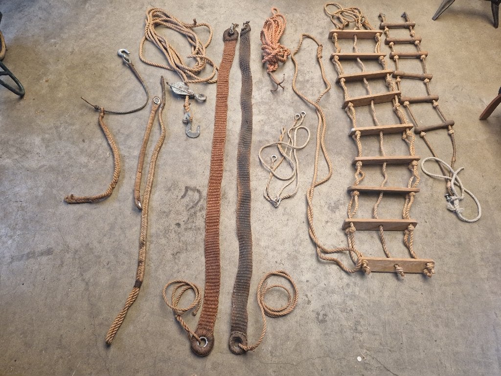 Diverse authentieke historisch scheepstuigage & manilla touw, Ophalen, Zo goed als nieuw, Overige typen, Zeilboot of Motorboot