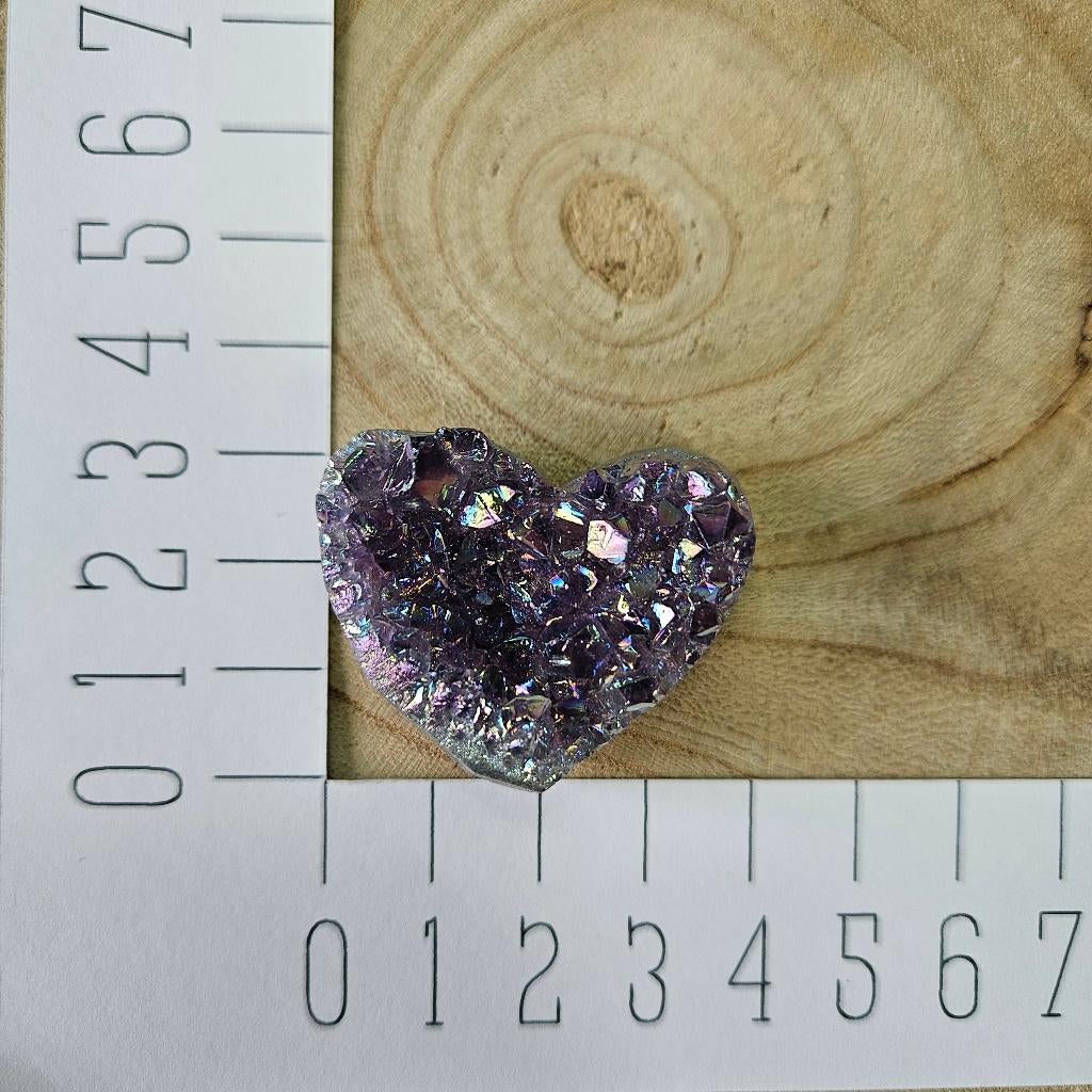 Edelsteen, Amethist hart ruw NR14, cadeau, verzamelen, D, Nieuw, Ophalen of Verzenden, D
