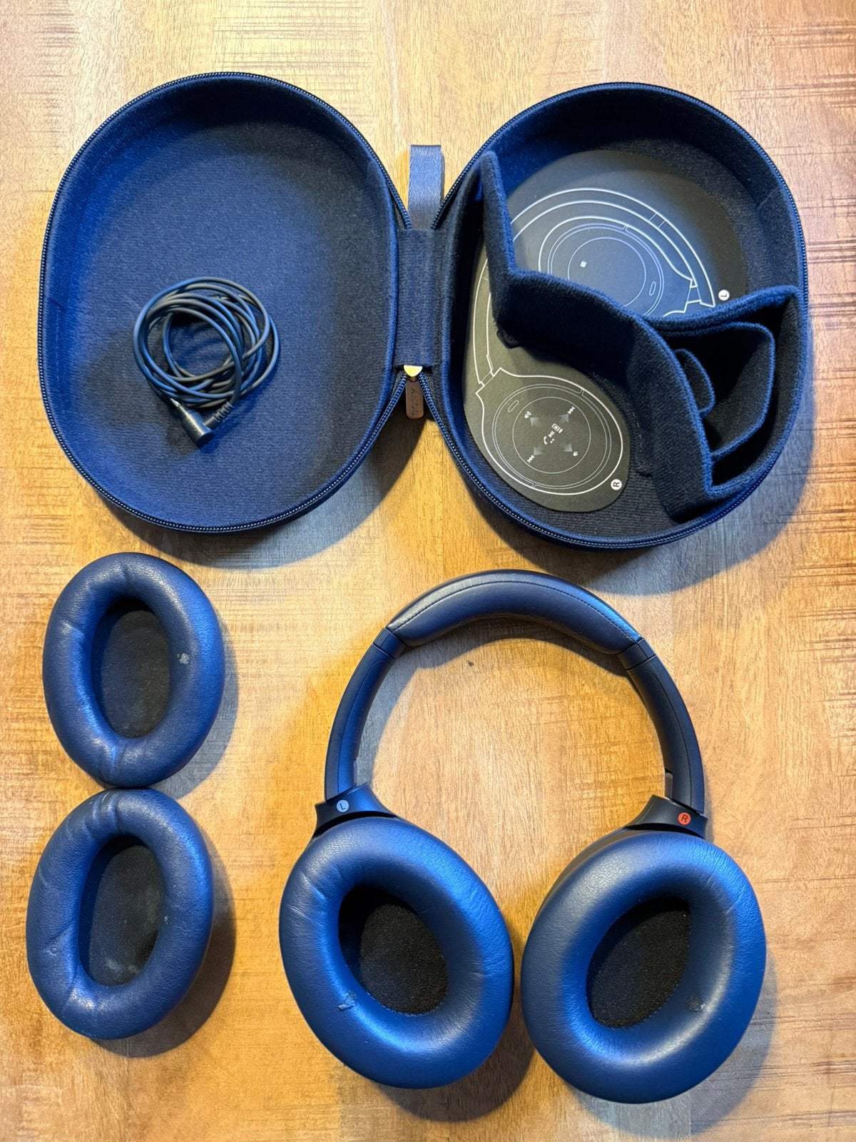 Sony WH-1000XM4 Blue draadloze Noise Cancelling + oorkussens