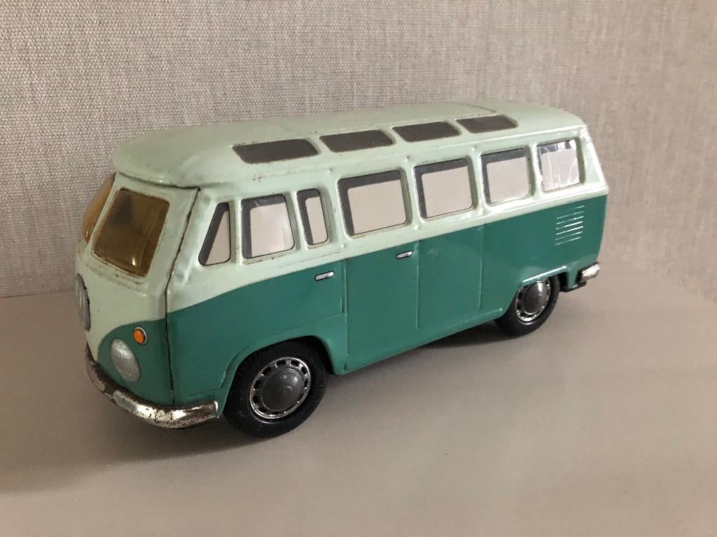 Blikken VW bus met frictie motor, Antiek en Kunst, Antiek | Speelgoed, Ophalen of Verzenden