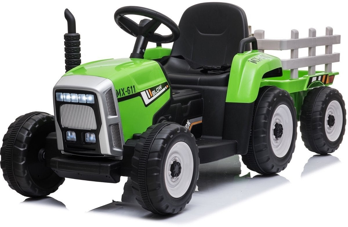 Elektrische kinder tractor met aanhanger - Groen, Kinderen en Baby's, Ophalen, Zo goed als nieuw, Overige typen