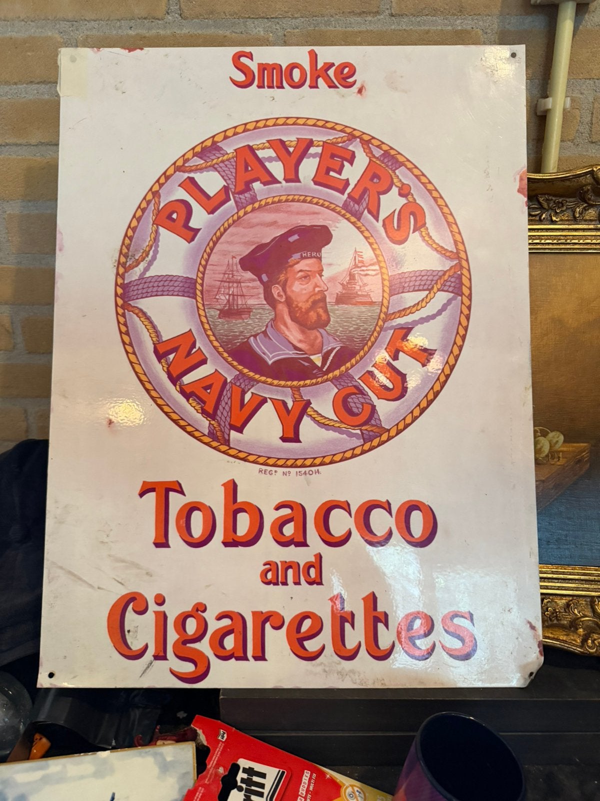 Vintage reclame bord, Reclamebord, Gebruikt, Ophalen of Verzenden, Nvt