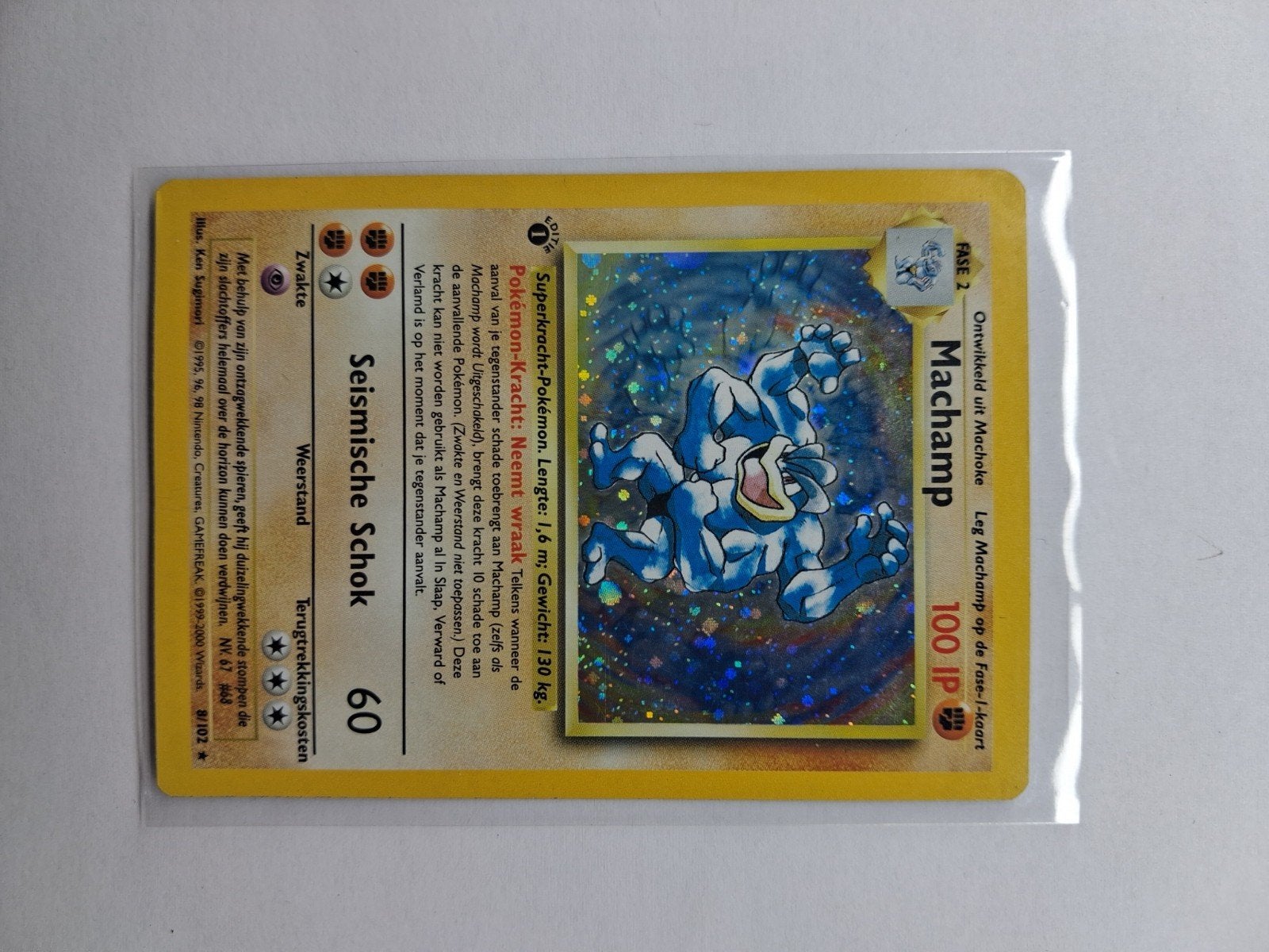 Machamp 1st edition pokémon base set, Hobby en Vrije tijd, Ophalen of Verzenden, Gebruikt