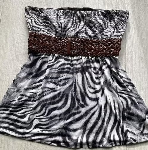strapless top maat L zwart/wit, Kleding | Dames, Zwart, Maat 42/44 (L), Ophalen of Verzenden, Zonder mouw