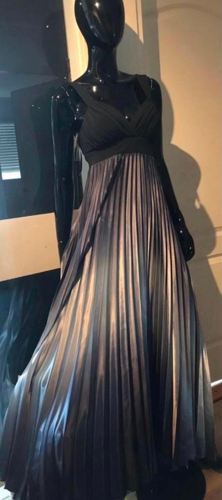 Laura Scott elegante lange jurk changeant satijn maat 38, Maat 38/40 (M), Nieuw, Onder de knie, Meerkleurig