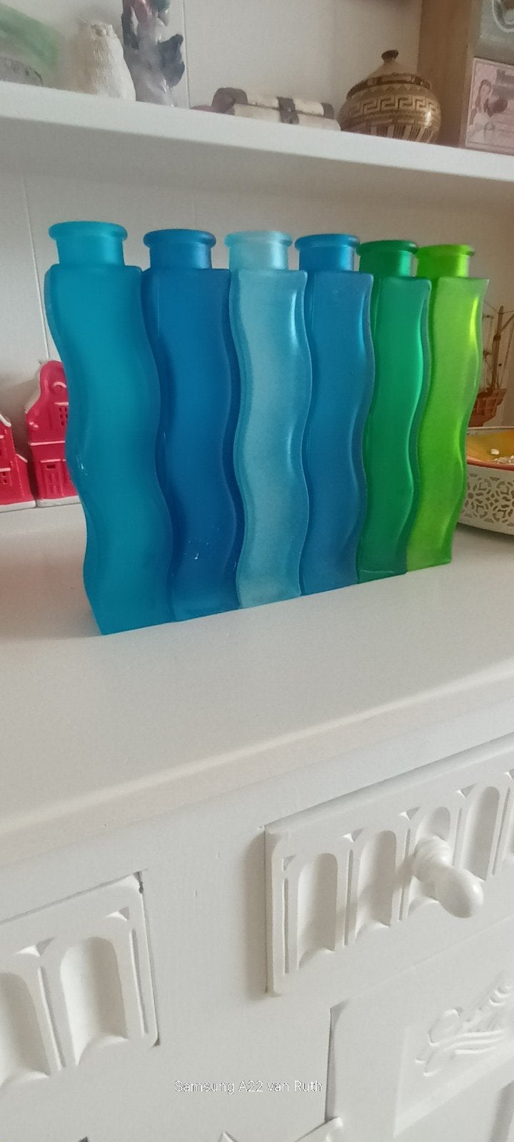 Ikea Skamt retro vazen, blauw-groen, jaren '90, Ophalen of Verzenden