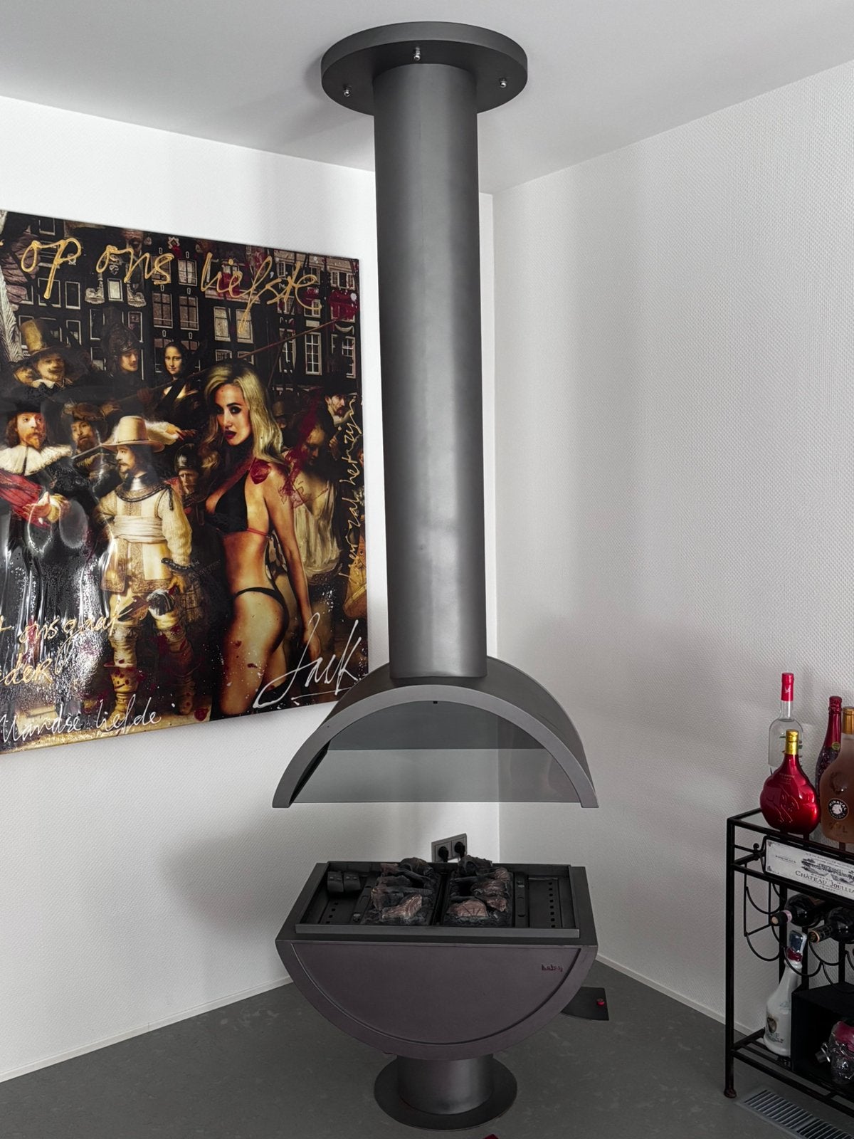 : BOLEY OPEN HAARD - Nu met Elektrisch LED Vuur, Huis en Inrichting, Ophalen, Zo goed als nieuw, Vrijstaande haard, Elektrische haard