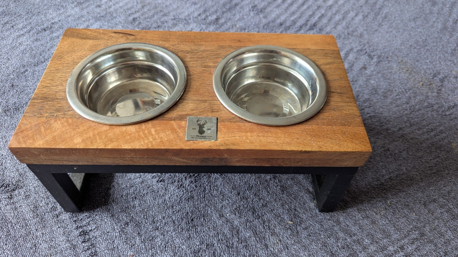 Dinnerset hout met metalen frame voerbakjes hond, Ophalen