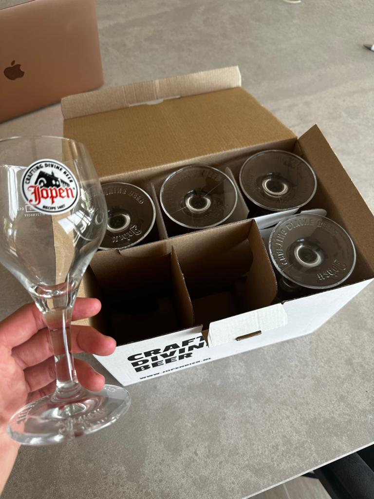 Jopen glazen set, Verzamelen, Biermerken, Ophalen of Verzenden, Zo goed als nieuw, Glas of Glazen, Overige merken