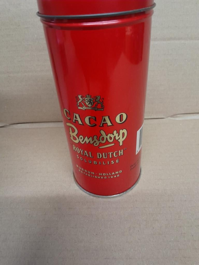 Vintage Bensdorp Cacao Blik - Rood, 7x17cm, Ophalen