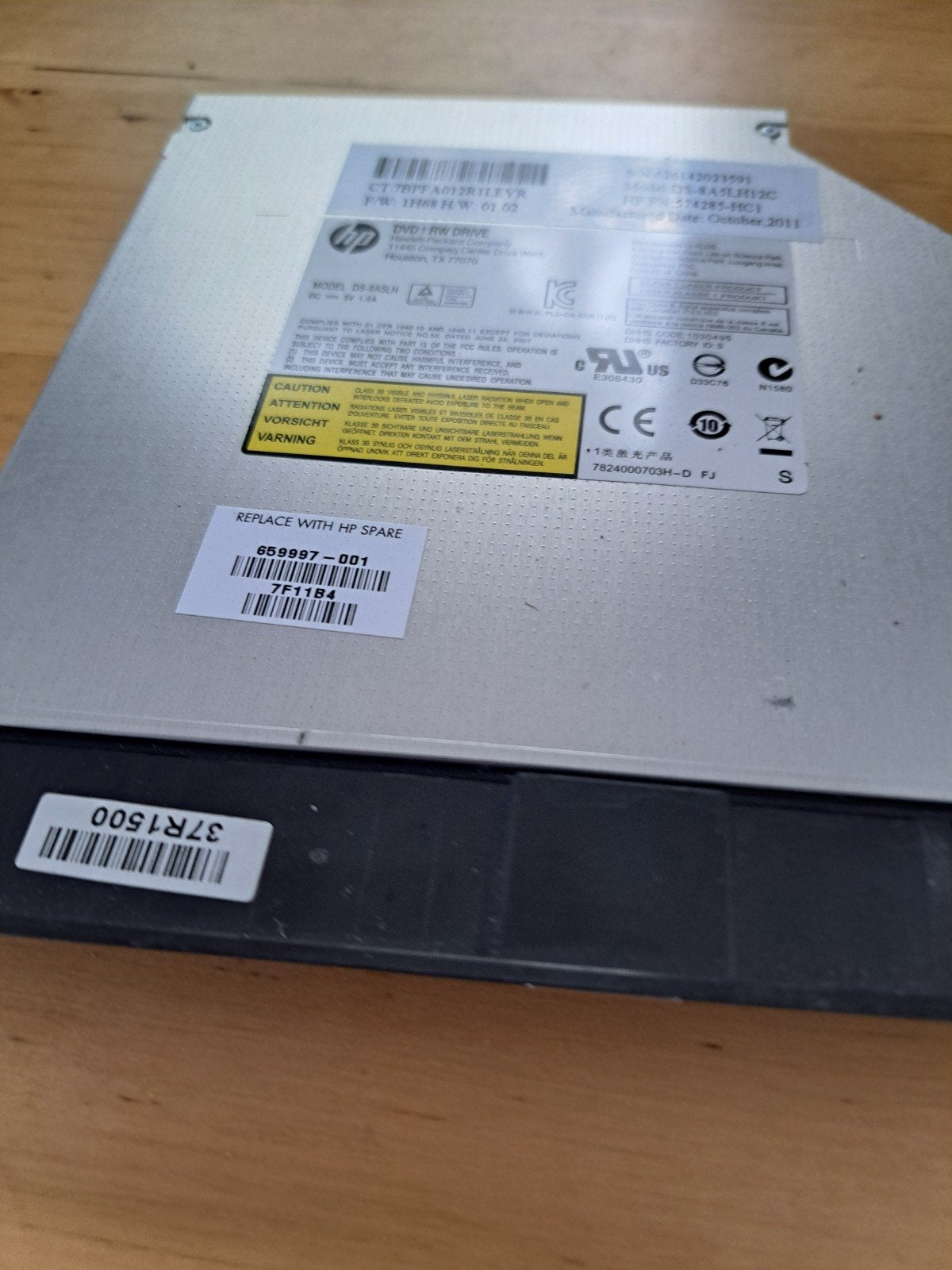 HP DVD-RW Drive (Intern) - Zgan, Computers en Software, Intern, Cd, Zo goed als nieuw, MacOS