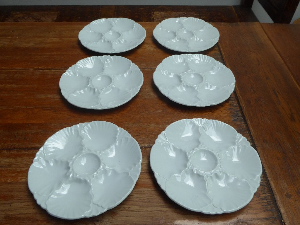 6 vintage oesterborden, la porcelaine de Baudour, Ophalen of Verzenden
