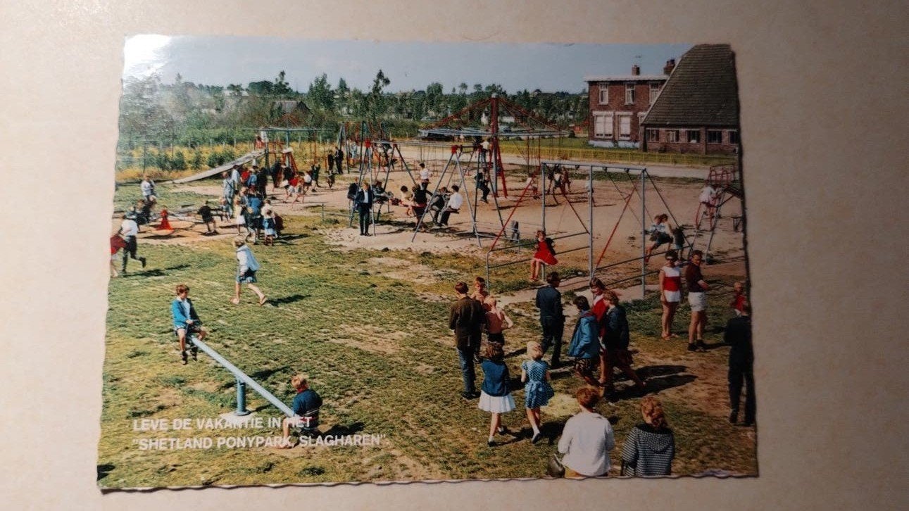 Oude ansichtkaart Slagharen Speeltuin Shetland Pony Park, Ophalen of Verzenden, 1960 tot 1980, Gelopen, Overijssel