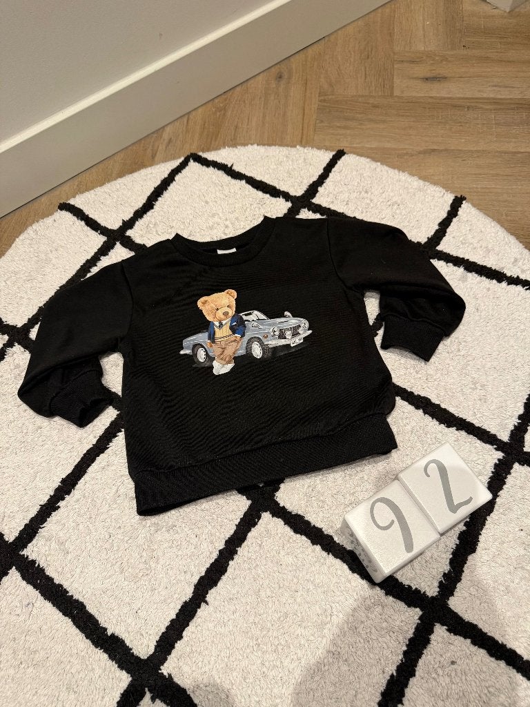 Heel goed zwart Ralph trui old-timer print 86 92 sweater, Kinderen en Baby's, Babykleding | Maat 86, Ophalen of Verzenden, Zo goed als nieuw