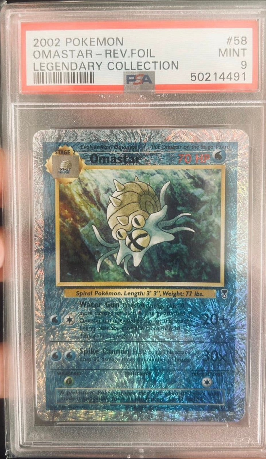 omastar legendary collection reverse holo psa 9, Ophalen of Verzenden, Zo goed als nieuw