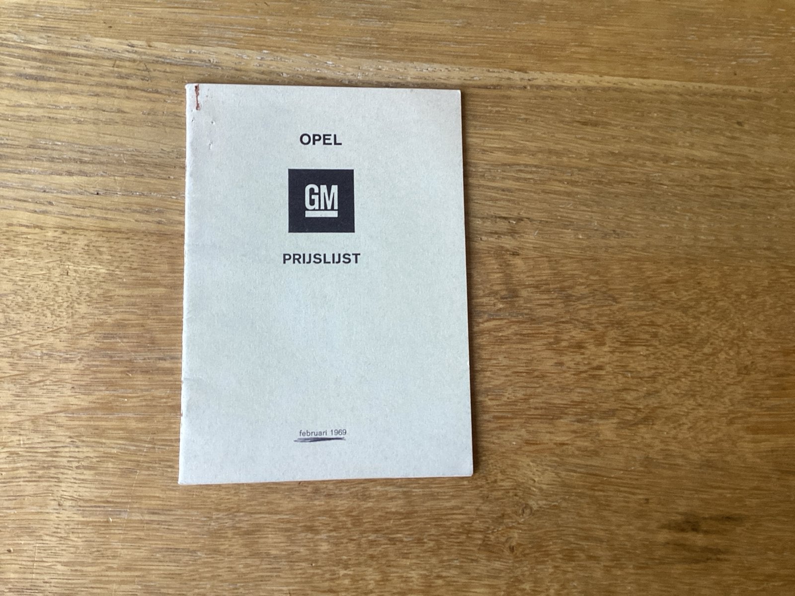 Opel Prijslijst Februari 1969 - Zeldzaam Document, Ophalen of Verzenden, Gelezen, Opel