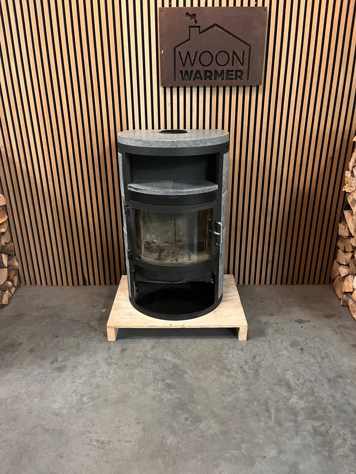 26084 Speksteenkachels Bk 7kw, Ophalen, Info@woonwarmer.nl, Gebruikt, Houtkachel