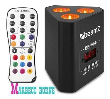 Uplight LED Par, Triangle Par, 3x10W, Accu, 4-in-1 RGBW, Geluidgestuurd, Nieuw, Info@marbeco.nl, BeamZ