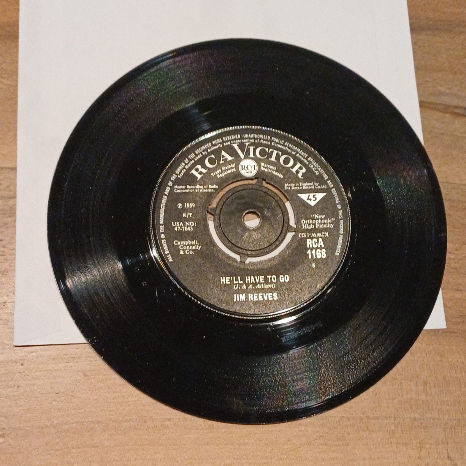 Jim Reeves, Cd's en Dvd's, Vinyl Singles, Ophalen of Verzenden, Zo goed als nieuw, Pop