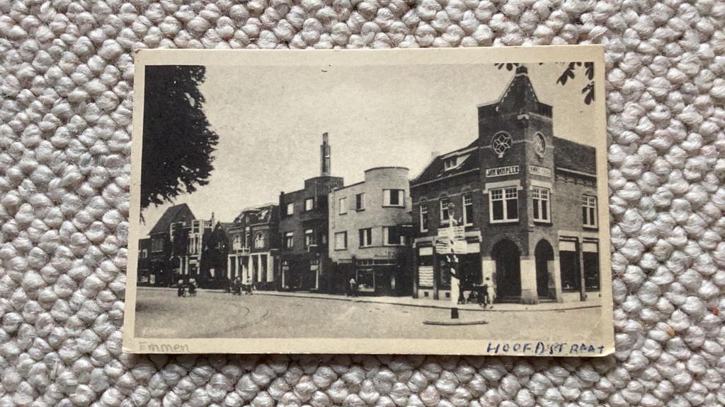 Ansichtkaart Emmen Hoofdstraat. 971, Ophalen of Verzenden, 1920 tot 1940, Ongelopen, Drenthe