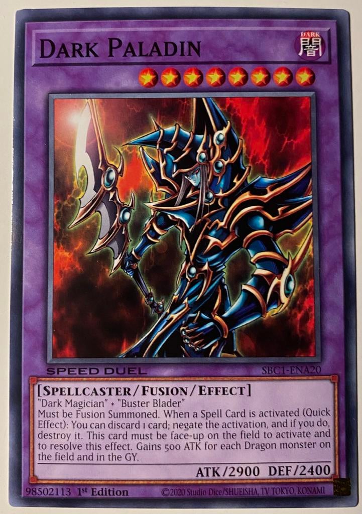 Yu-Gi-Oh! Dark Paladin SBC1 1st Edition !, Hobby en Vrije tijd, Verzamelkaartspellen | Yu-gi-Oh!, Ophalen of Verzenden, Zo goed als nieuw