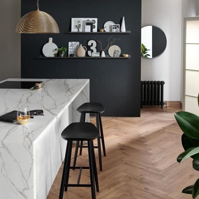 NU ACTIE Eiken visgraat parket kant en klaar geolied naturel, Ophalen, Nieuw, 75 m² of meer, Parket