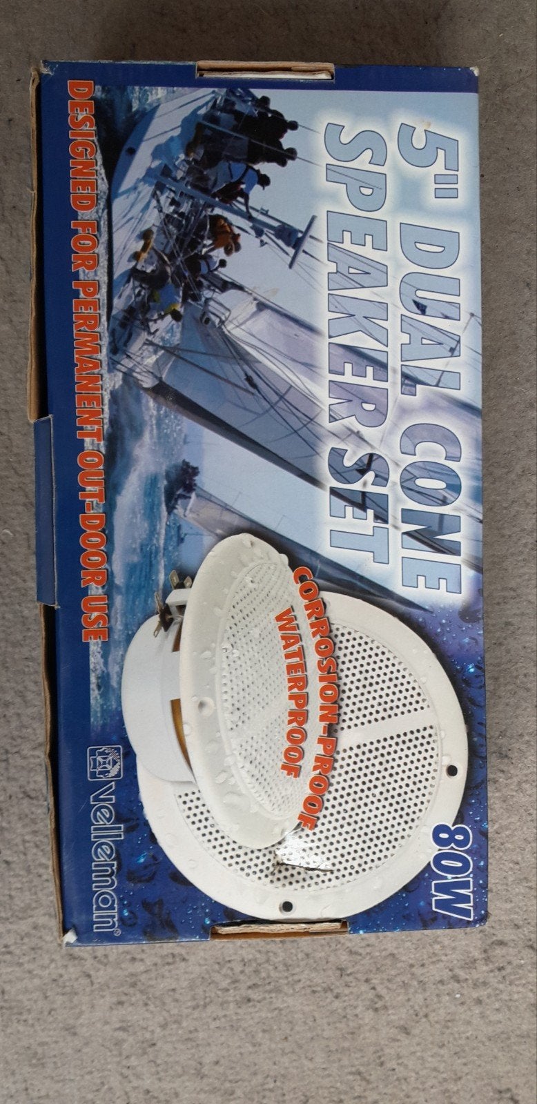 Velleman 5" Dual Cone Waterdichte Speakerset 80W, Overige typen, Nieuw, Minder dan 60 watt, Waterdicht