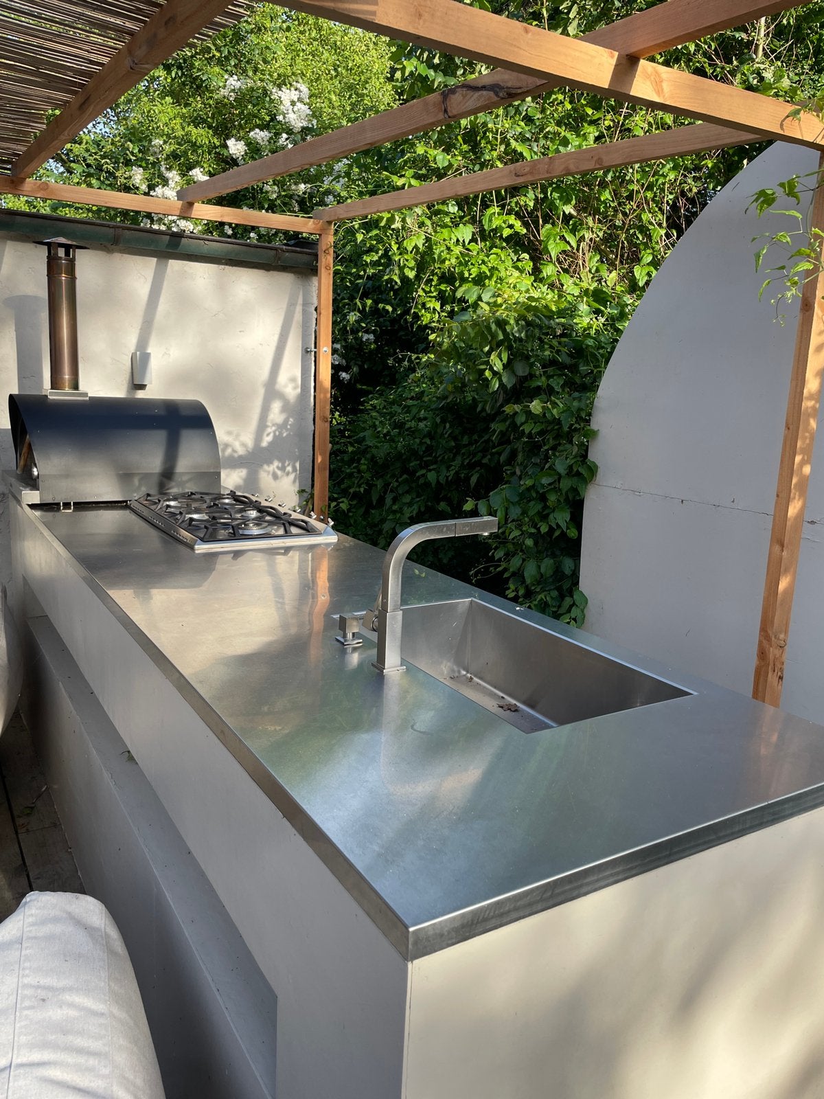 SMEG RVS super groot aanrechtblad 90x347 keukenblad, Ophalen, Zo goed als nieuw