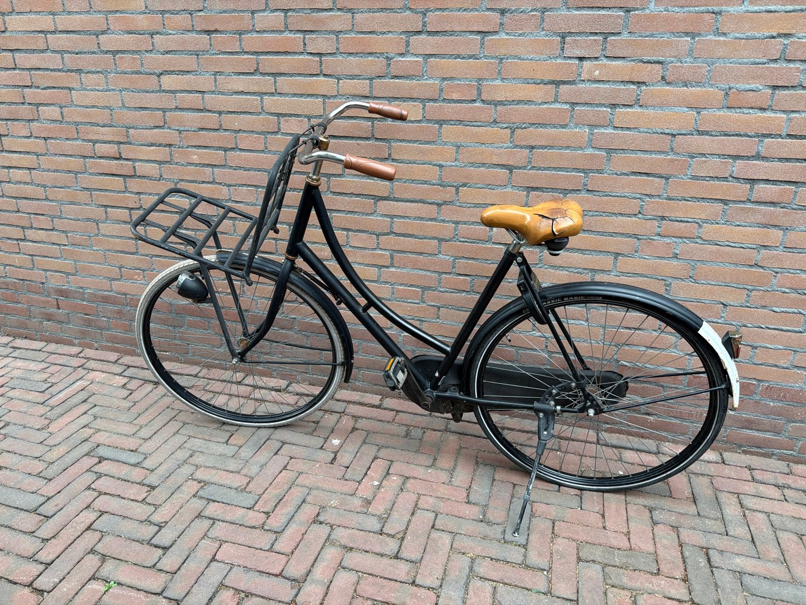 Zwarte omafiets/stationfiets, Terugtraprem, Ophalen, Overige merken, 53 tot 56 cm