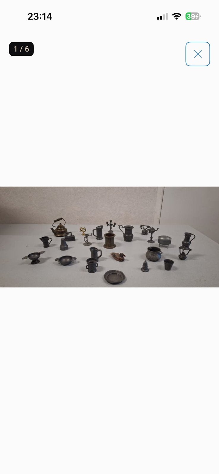 Verzameling van 12 miniatuur tinnen voorwerpen, Antiek en Kunst, Ophalen of Verzenden