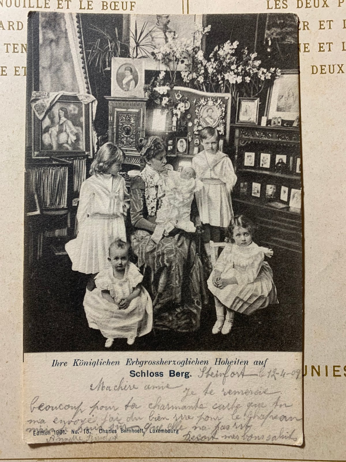 12-4-1902 Koninklijk Huis Luxemburg (CB), Ophalen of Verzenden, Gebruikt, Buitenland, Kaart, Foto of Prent