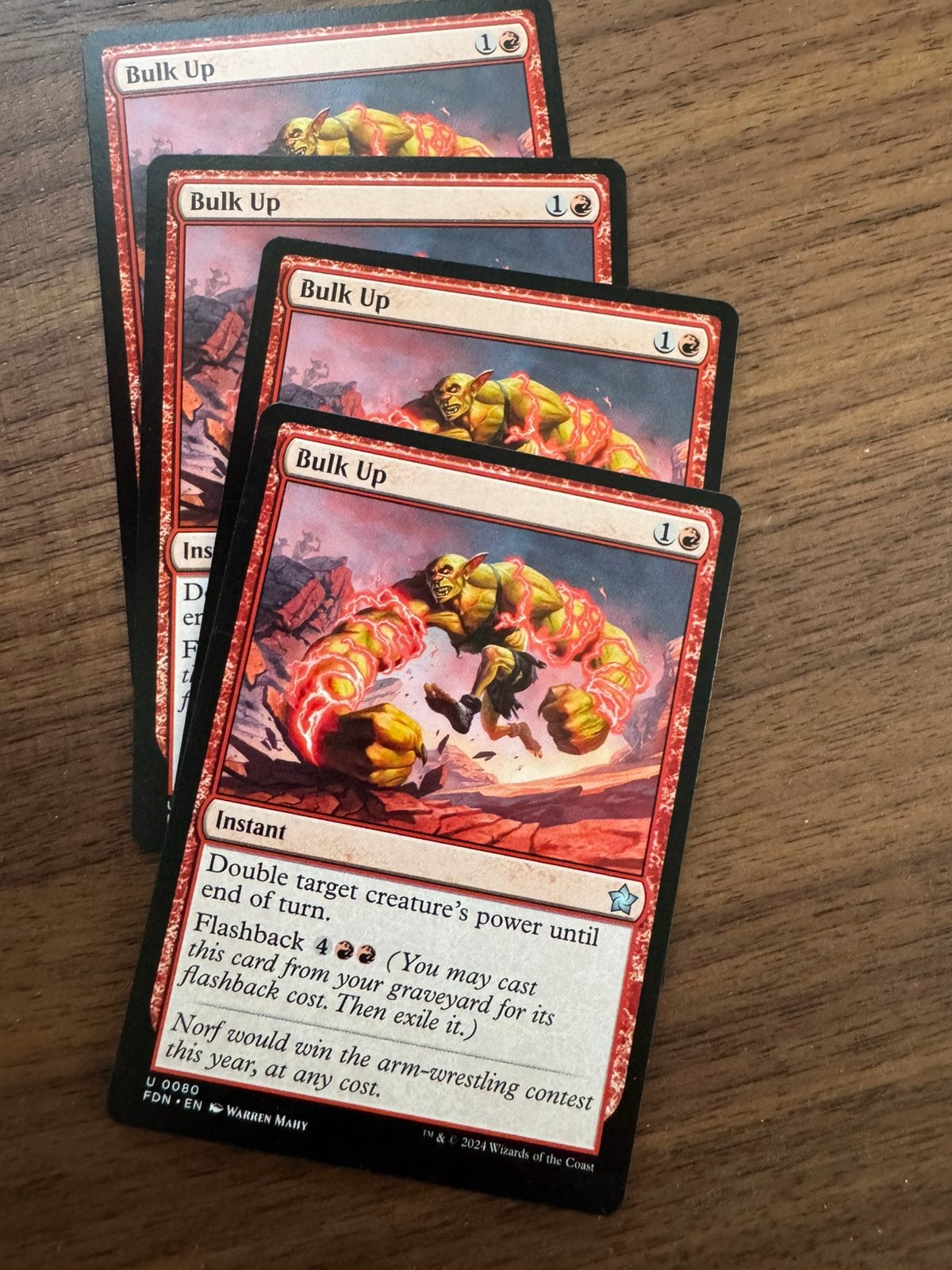 Playset 4x Bulk Up Magic: The Gathering Foundations, Verzenden, Zo goed als nieuw, Meerdere kaarten