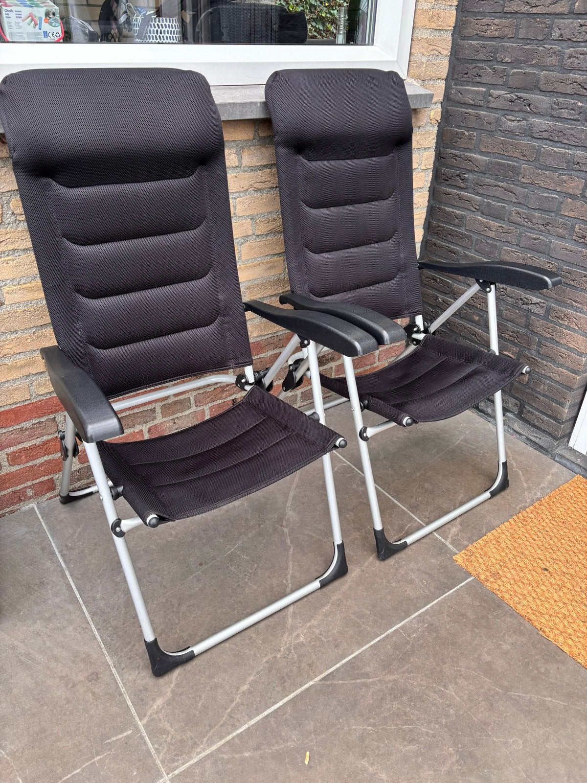 2 zwarte campingstoelen, Ophalen, Gebruikt, Campingstoel