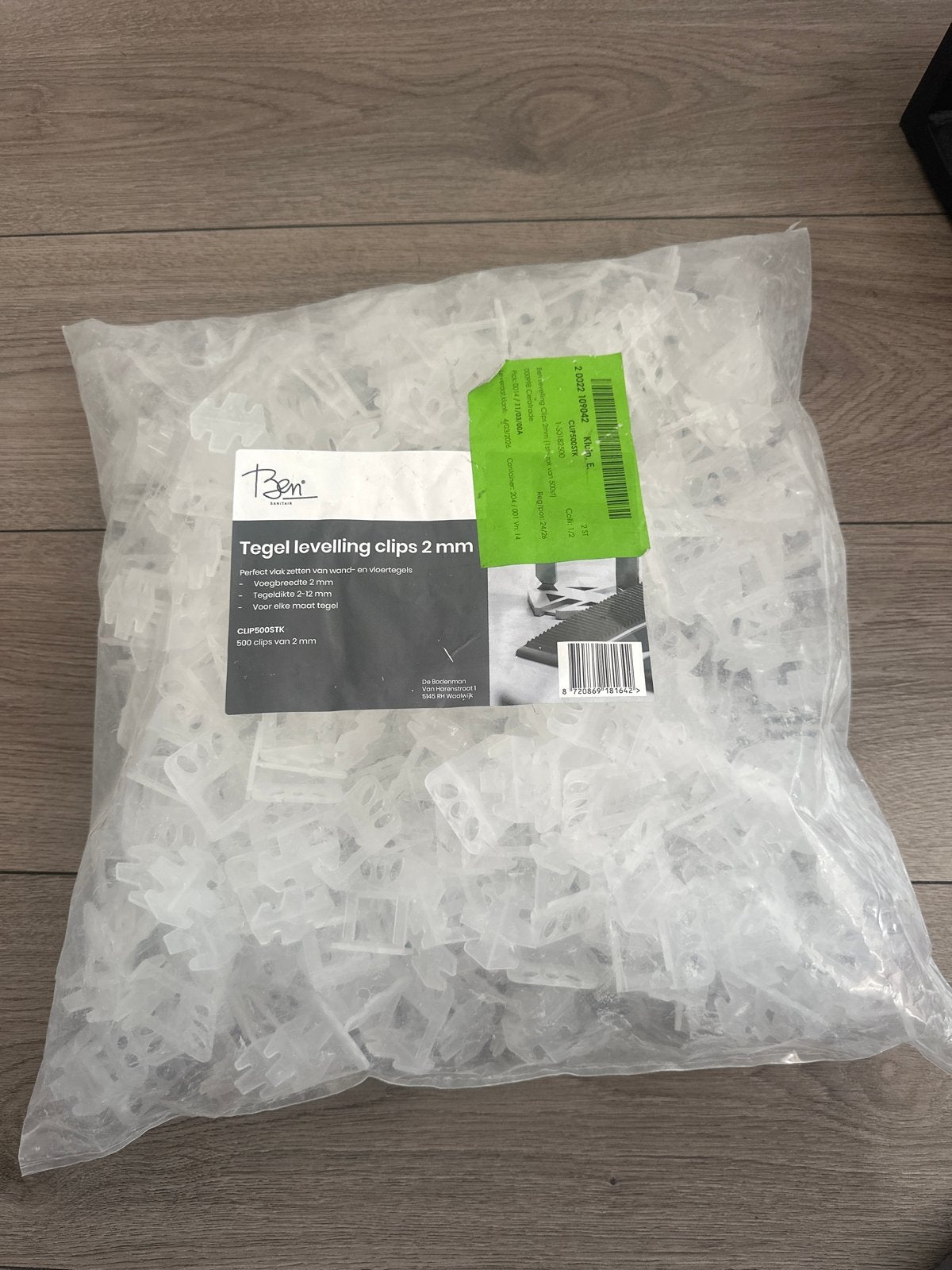 Tegel levelling clips 2 mm - 500 stuks, Overige materialen, Overige typen, Nieuw, 10 m² of meer