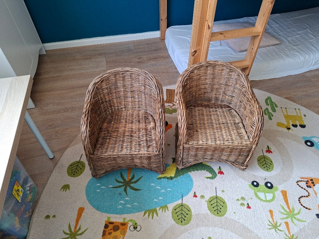 Rieten kinderstoeltjes (2 stuks), Ophalen, Gebruikt, Overige typen