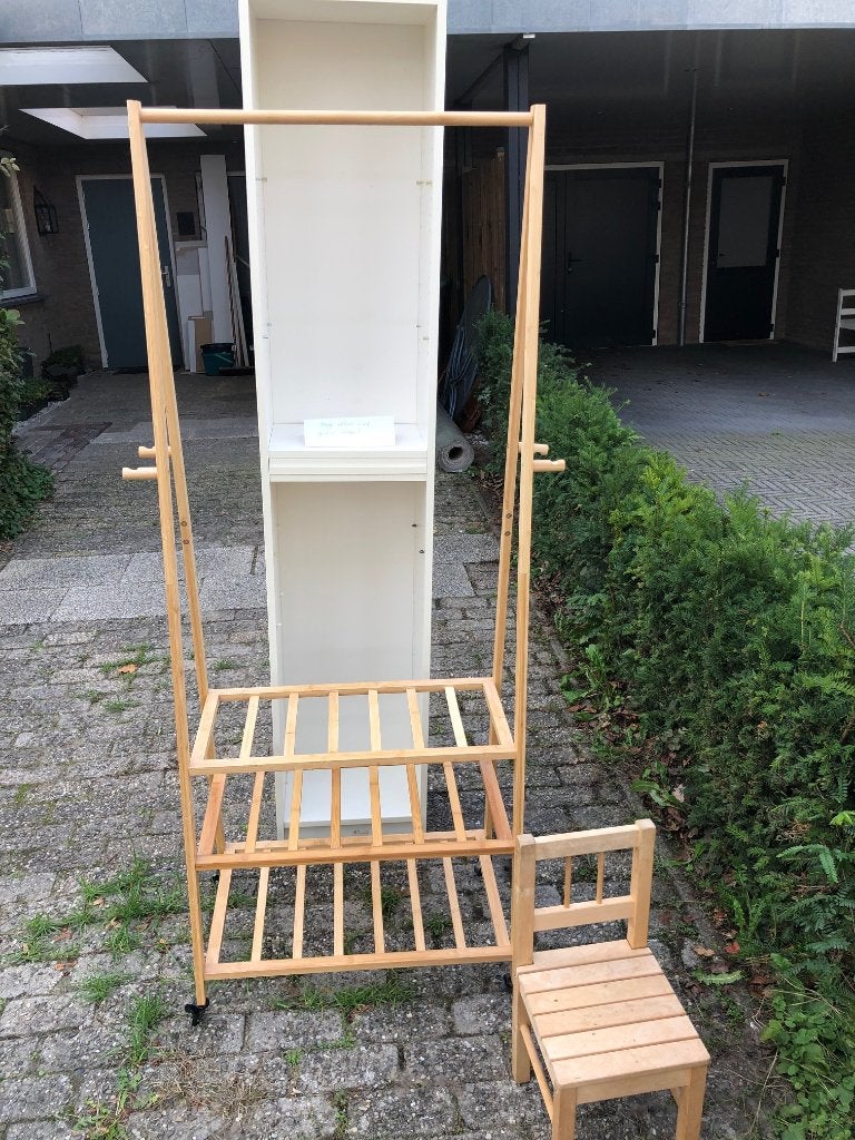 houten kledingrek, Kleding | Dames, Ophalen, Zo goed als nieuw
