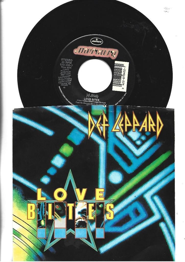 DEF LEPPARD SINGLE 7" LOVE BITES 1987, Cd's en Dvd's, Vinyl Singles, 7 inch, Single, Ophalen of Verzenden, Zo goed als nieuw