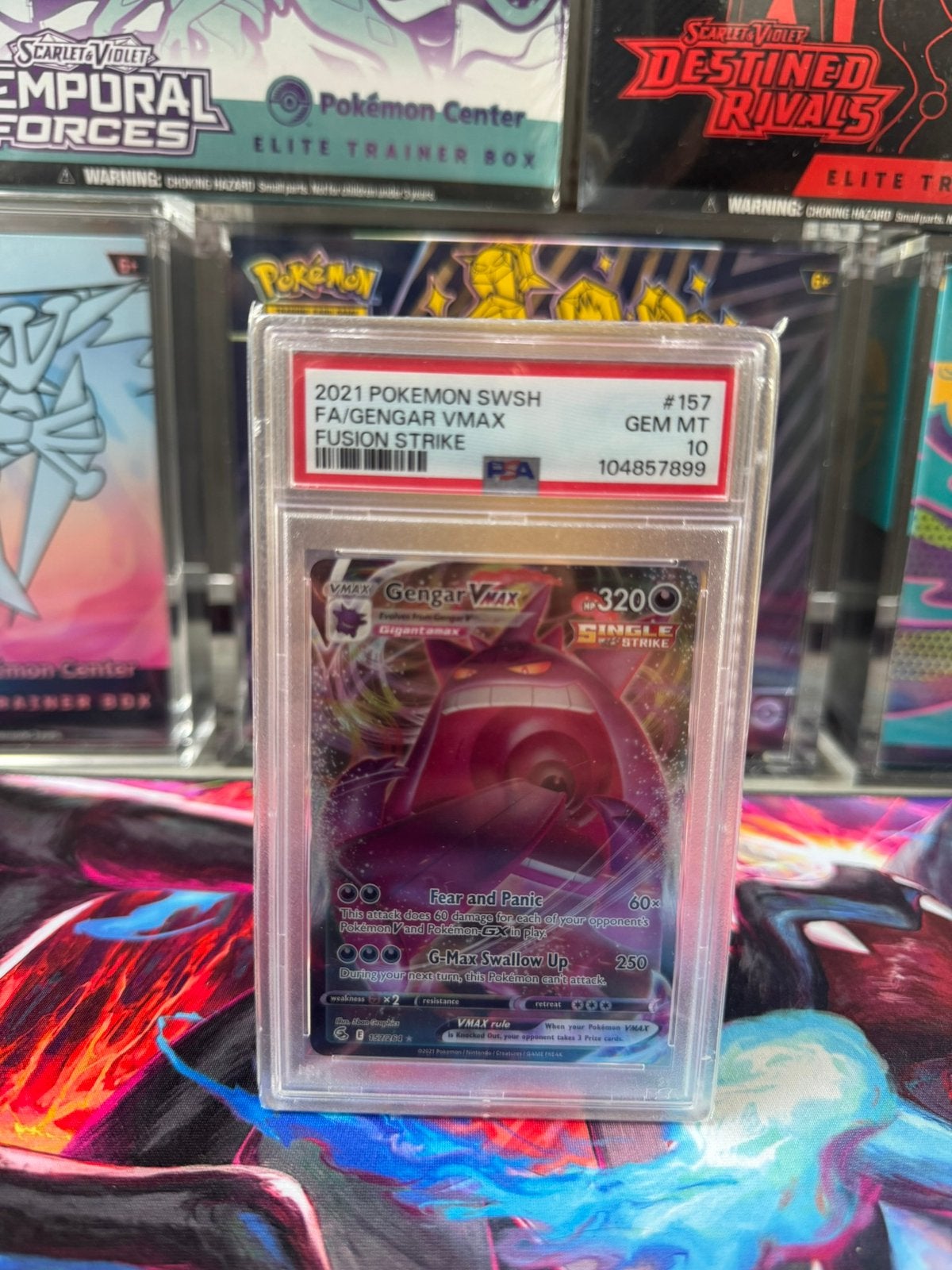 Gengar VMAX 157 PSA 10, Ophalen of Verzenden, Zo goed als nieuw, Sleeves of Kaarthoesjes