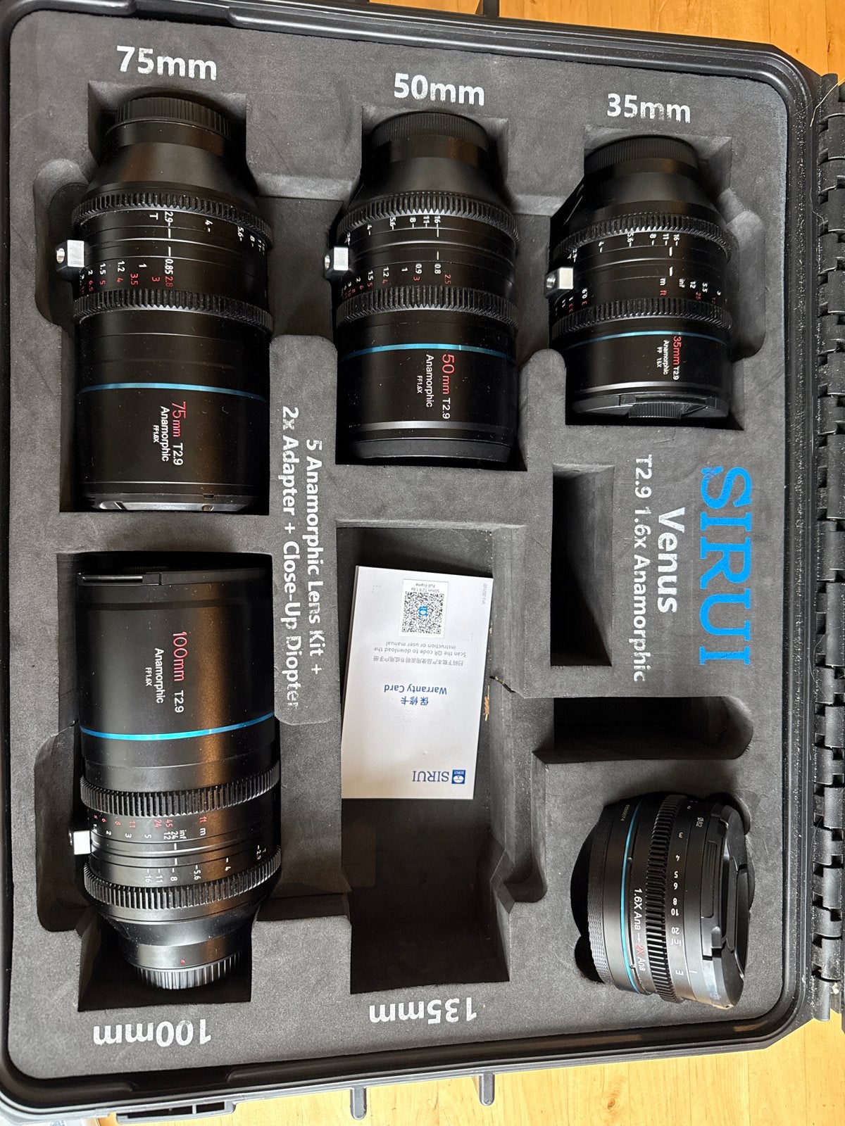 Sirui Venus T2.9 1.6x Anamorphic Kit (35, 50, 75, 100) E-mnt, Audio, Tv en Foto, Fotografie | Lenzen en Objectieven, Ophalen, Overige merken