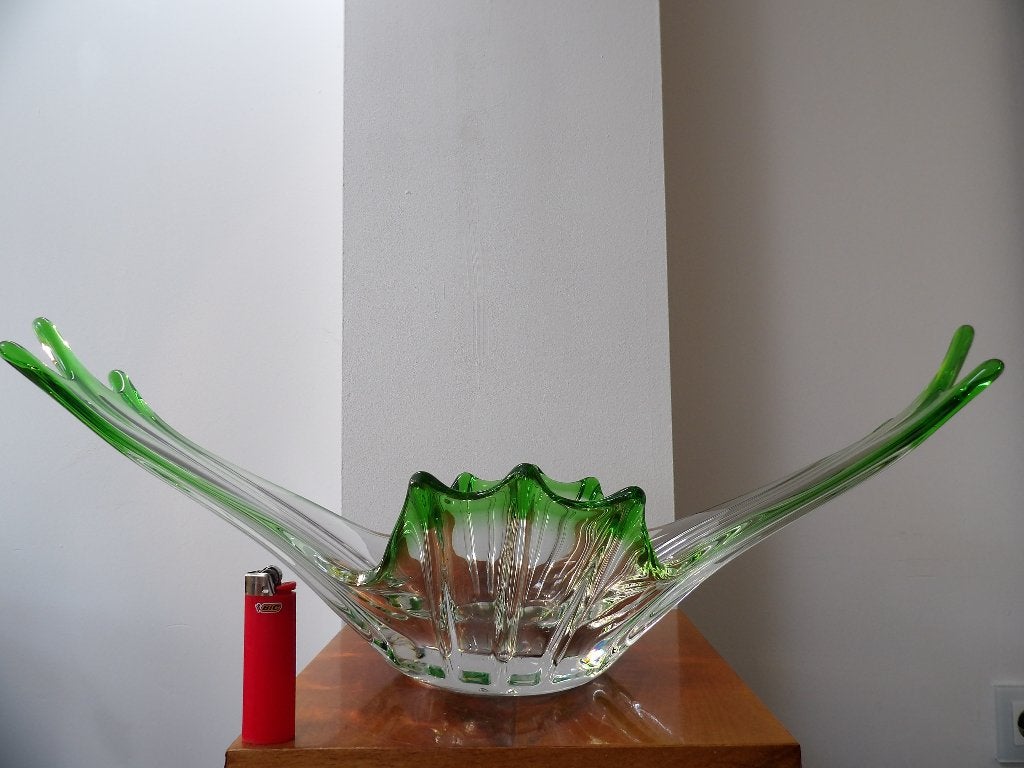 Grote Sixties Design Schaal Val St Lambert Rene Delvenne
