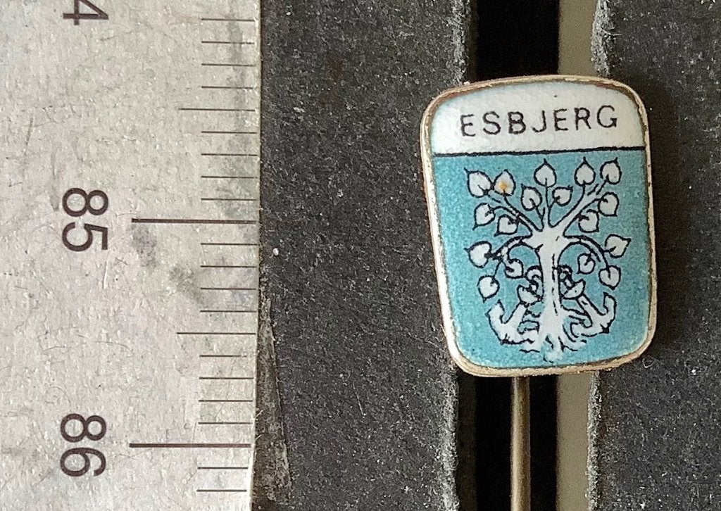 speld, Esbjerg (RB, Verzamelen, Speldjes, Pins en Buttons, Ophalen of Verzenden, Gebruikt, Stad of Land, Speldje of Pin