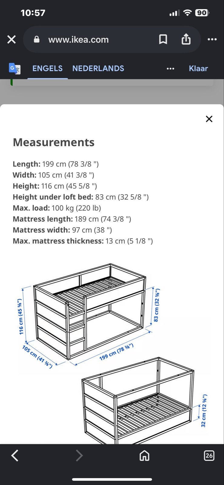 Ikea Kura bed inclusief matras!, Kinderen en Baby's, Kinderkamer | Bedden, Ophalen, Gebruikt, 100 cm of meer, Hoogslaper of Stapelbed